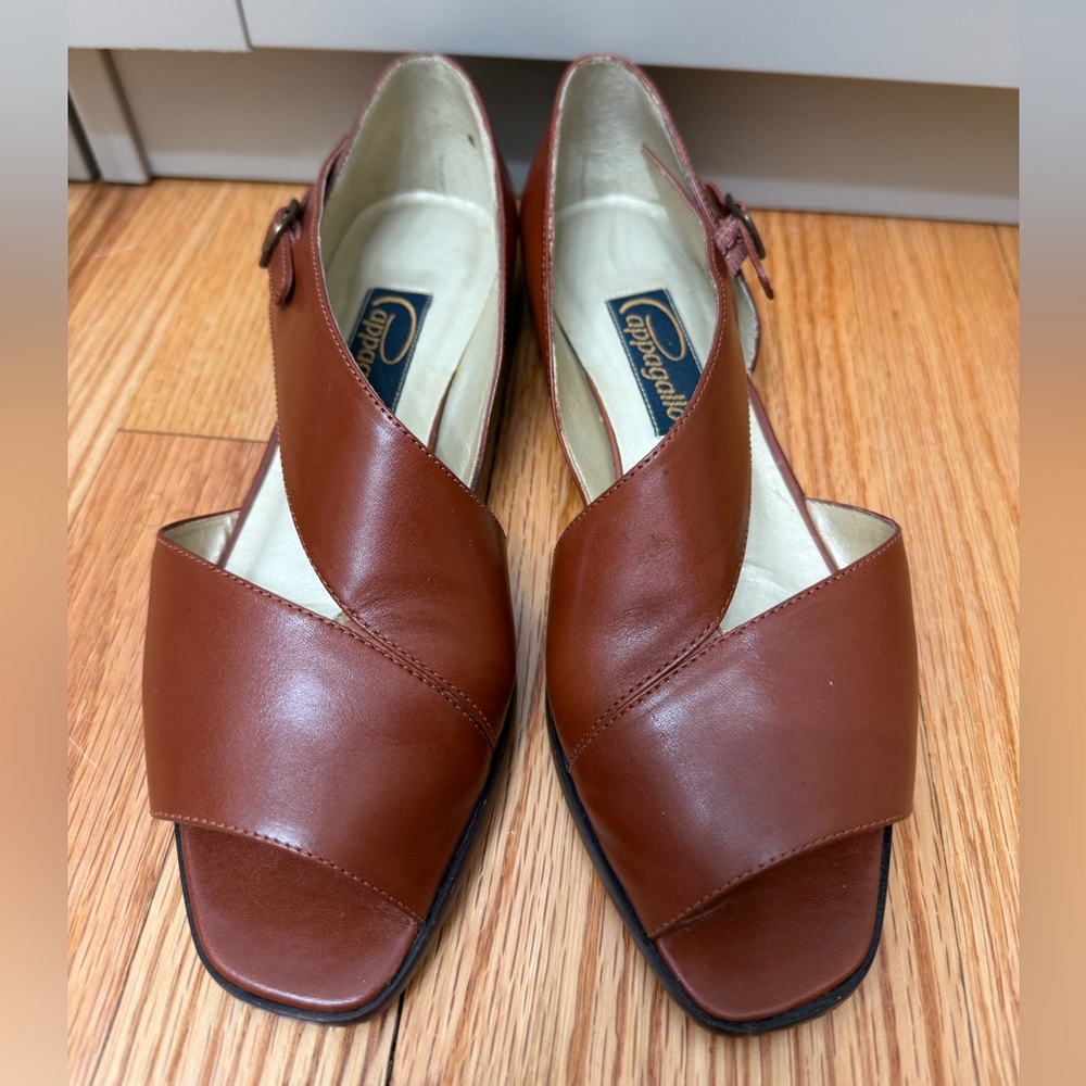 Vintage Leather Sandals 7 Quiet Luxury Brazil Italian Neutral Designer Retro